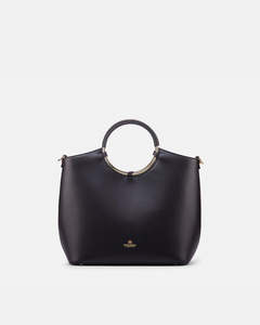 Cuoieria Fiorentina: Genuine Leather Tote Bag Oblo' Black - Cuoieria Fiorentina