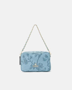 Genuine Leather Small Bag Convertible Mimi Light Blue - Cuoieria Fiorentina
