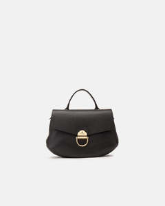 Genuine Leather Small Flap Bag Jess Black - Cuoieria Fiorentina
