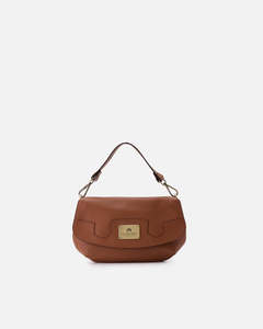 Cuoieria Fiorentina: Genuine Leather Flap Bag Bella Caramel - Cuoieria Fiorentina