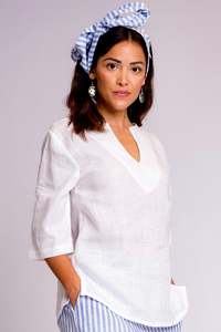 Rosetta Moda Positano Positiamo Collection: Pure Linen Tunic Felix - PosiTiamo