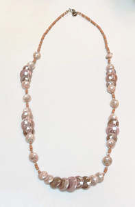 Murano Glass Jewellery In Italy: Murano Glass Long Necklace Monete Pink - Antica Murrina Venezia