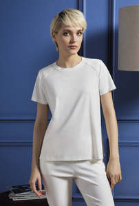 Woman Tops Tunics In Italy: Made in Italy T-shirt Viscose- Caterina D.