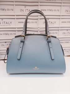 Genuine Leather Small Duffle Bag Alice Cloud  - Cuoieria Fiorentina