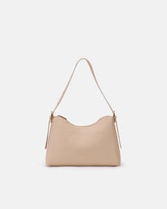 Genuine Leather Square Hobo Bag Eva Avorio - Cuoieria Fiorentina