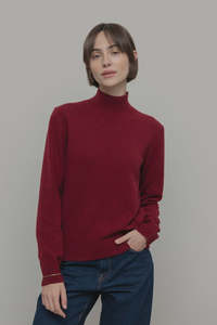 Cashmere Turtleneck Sweater Ada Red - Rifo'