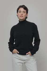 Cashmere Turtleneck Sweater Ada Black - Rifo'