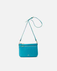 Genuine Leather Velvet Double Bag Turchese - Cuoieria Fiorentina