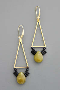 David Aubrey: David Aubrey Jade and Black Glass Earrings