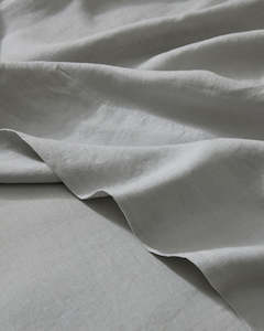 Flat Sheets: Ravello Linen Flat Sheet - Silver | Weave Home Bed Linen