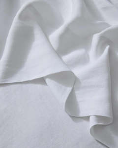 Flat Sheets: Ravello Linen Flat Sheet - White | Weave Home Bed Linen