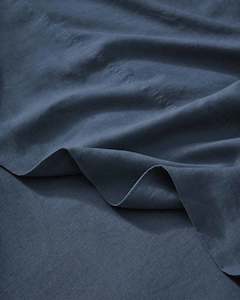 Ravello Linen Flat Sheet - Denim | Weave Home Bed Linen