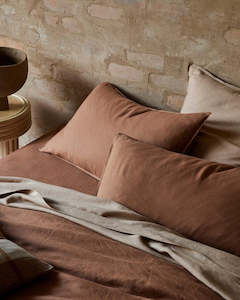 Ravello Pillowcase Pair - Biscuit | Standard, King or Euro