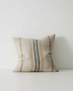 Franco Striped Linen: Weave Home Franco Cushion - Clay | 50 x 50cm