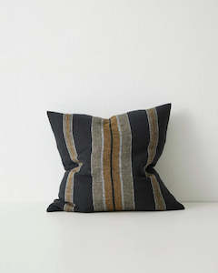 Franco Striped Linen: Weave Home Franco Cushion - Shadow | 50 x 50cm