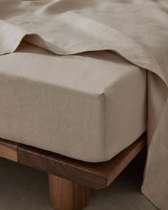 All Bedding: Ravello Linen Fitted Sheet - Shell | Weave Home Bed Linen