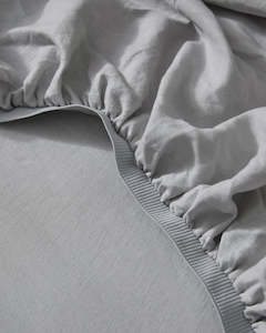 All Bedding: Ravello Linen Fitted Sheet - Silver | Weave Home Bed Linen