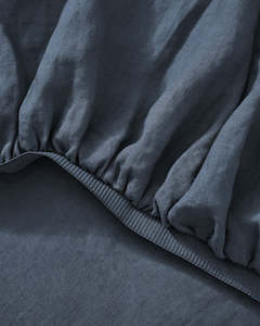 All Bedding: Ravello Linen Fitted Sheet - Denim | Weave Home Bed Linen