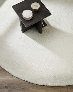 Wool Rugs: Baya Dorset NZ Wool Round Floor Rug - Natural White
