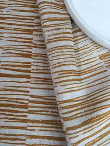 Hand-printed 100% Linen Tea Towel - Twigs, Mustard