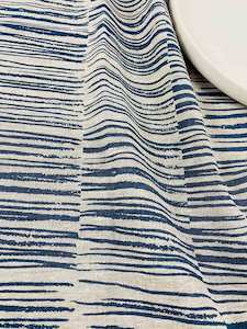 Hand-printed 100% Linen Tea Towel - Twigs, Navy Blue