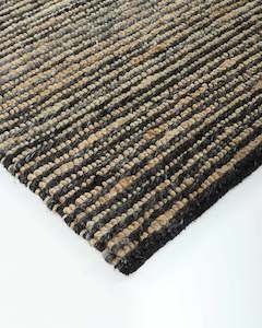 Wool Blend Rugs: Baya Lima Floor Rug - Charcoal/Natural | Jute and Wool Blend