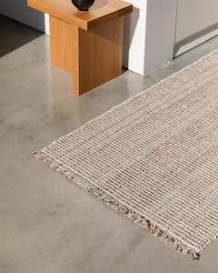 Baya Floor Rugs: Baya Rhodes Floor Runner - Teak | Indoor or Outdoor
