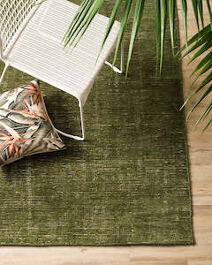Outdoor Rugs: Baya Orakei Outdoor Rug - Leaf Green