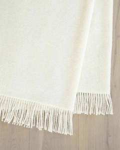 Weave Home Nevis Throw Blanket - Snow | NZ Lambswool