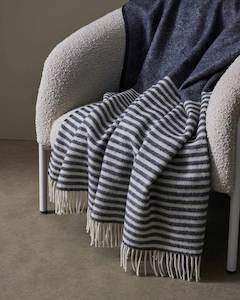 Large Throws 1: Weave Home Catlins Wool Throw Blanket - Navy | Large Size