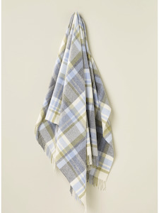 Plaid Throws: NZ Wool Throw - Portree Duck Egg | 100% Merino Wool