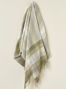 NZ Wool Throw - Woodale - Olive | 100% Pure Wool