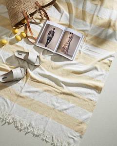 Baya Cheltenham Throw - Butter | Cotton