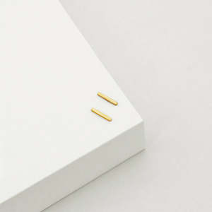 Linda Tahija: Linda Tahija Gold Bar Stud Earrings
