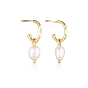 Linda Tahija Baroque Pearl Core Gold Hoop Earrings