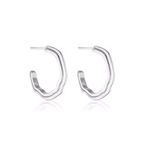 Linda Tahija Contour Hoop Earrings - Silver