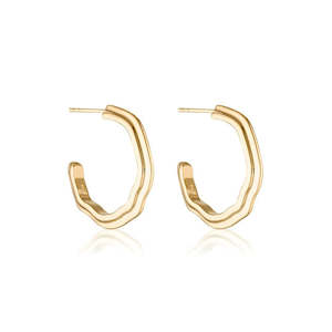 Linda Tahija Contour Hoop Earrings - Gold