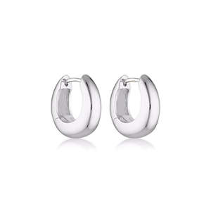 Linda Tahija Bold Huggie Hoop Earrings - Silver