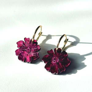 Earrings: Wildflower Earrings - Merlot | Hagen + Co