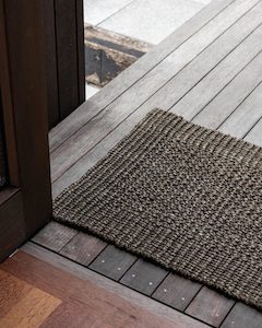 Jute Floor Rugs: Baya Broome Entrance Mat - Bark