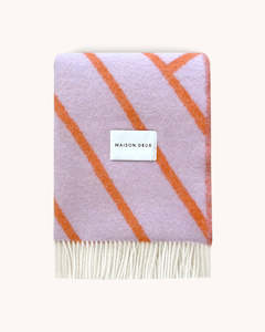 Maison Deux Lines - Lilac Orange | Large Reversible Wool Throw