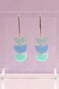 Hagen Co: Fantail Trio Earrings - Ocean | Hagen + Co