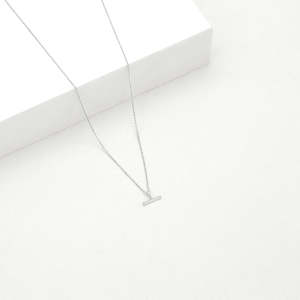 Linda Tahija Mini T-Bar Silver Necklace