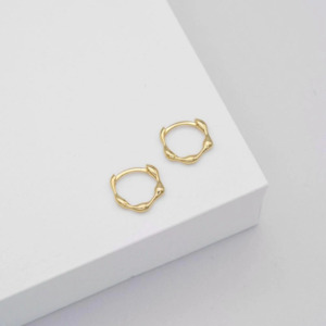 Linda Tahija Organica Mini Huggie Earrings - Gold