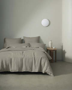 Quilt Covers: Ravello Linen Quilt Cover - Pebble | Weave Home