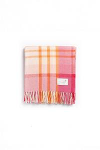 Ruanui Station Lambswool Throw - Okahu Orange Check