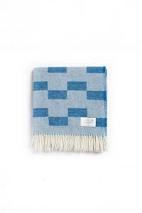 Ruanui Station Lambswool Throw - Backtrap Blue
