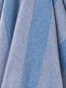 Throws: NZ Wool Throw - Stripe Blue | 100% Merino Wool