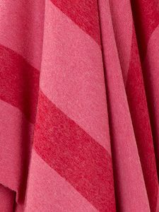 NZ Wool Throw - Stripe Pink | 100% Merino Wool