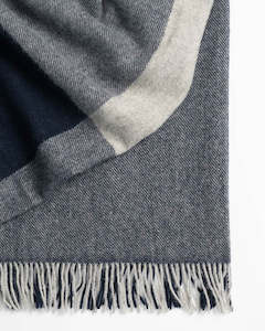 Weave Home Riverton Throw Navy | 100% Wool | Large Size